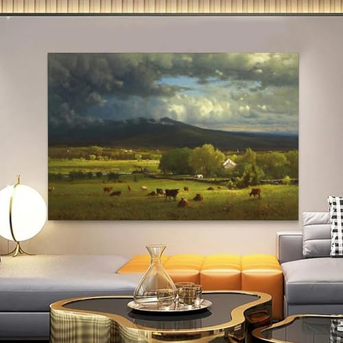 Impression sur toile paysage champêtre déco murale rustique