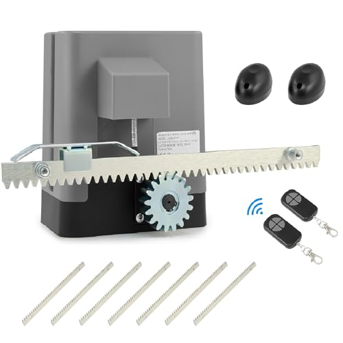 CO-Z 200W Motor para Puerta Corredera Capacidad 600KG Abridor de Puerta Corredera con Cremallera de Acero y Control Remoto