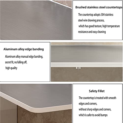 Table murale en acier inoxydable structure compacte et design épuré pour salle à manger