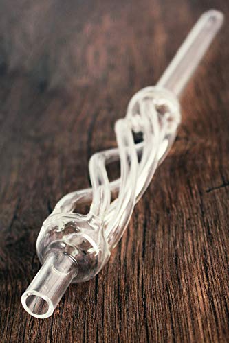 Kaya Shisha Curly Shisha Mundstück aus Glas Glasmundstück Spirale Logo Wasserpfeife Mundstück Zubehör (Clear) – Bild 6