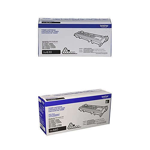 Brother Genuine Toner Cartridge Bundle TN630/TN660 a High Yield and Standard Yield Toner Cartridge