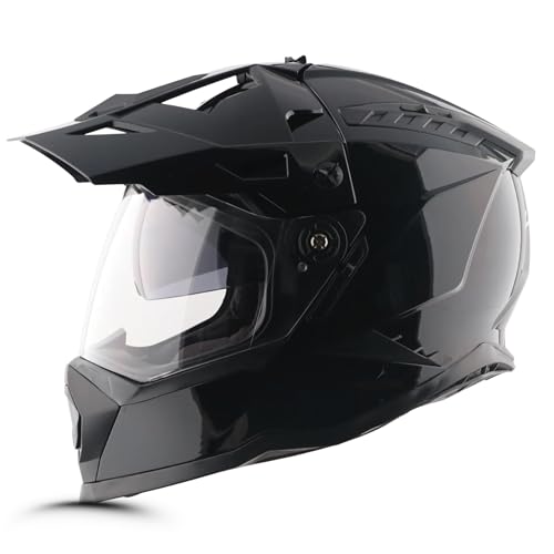Image of Vega VF 11 Dirt-X Solid Full Face Riding Helmet with Lightweight Shock Absorbing Shell, Aerodynamic Design, Ventilated Interior, Comfortable Fit, Durable Riding Helmet - Black -L