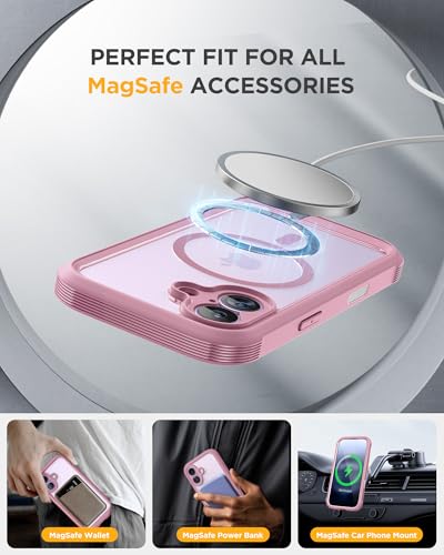 Image of Miracase for iPhone 17 Case 6.3'', Full-Body Military Grade Drop Protection Outdoor Phone case with Built-in Glass Screen &Camera Control,Easy Installation,No Gap,Compatible with MagSafe, Purple