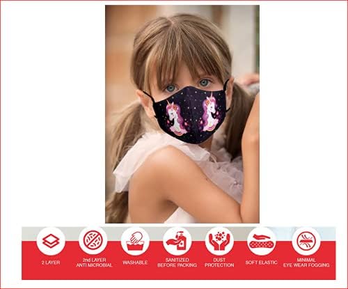 BIGXEN 3 Layer Premium Cotton Kids Mask For Boys, For Girls Digital Cartoon Printed 3D Face Mask For Small Boys & Girls, Reusable & Washable Children_Pack of 10 (CARTOON - 1) 1