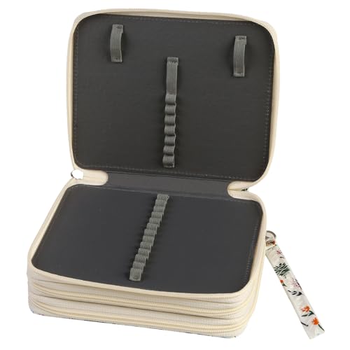 Image of Portable Colored 72 Slots Pencil case Organizer with Printing Pattern for Watercolor Pens or Markers, Pencil Case Organizer for Artist