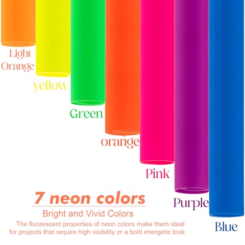 Poster Board 22x28 Inches,56 Sheets Neon Paper 7 Color Fluorescent Paper Bright Cardstock 250 GSM/90 lb Heavyweight Projects School Science Fair Event Displays and Business Presentations - Thumbnail 3