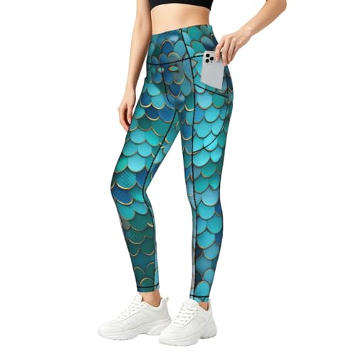Conjunto de fitness con control de abdomen y estampado de sirena para un entreno moldeador