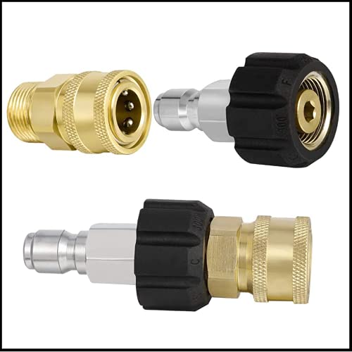Pressure Washer Couplers,M22-14 Pressure Washer Adapter Set,1/4 Quick Connect Swivel Accessories Adaptors,Washers Adapter Kit Universal Quick Connect Set 4 Pressure Washer Couplers,M22-14 Pressure Washer Adapter Set,1/4 Quick Connect Swivel Accessories Adaptors,Washers Adapter Kit Universal Quick Connect Set - Image 4
