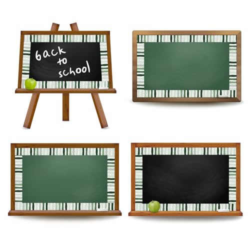 Image of Whaline 32.8 Ft Classroom Bulletin Board Borders, Gradient Sage Green Color | Dot Stripe Die-Cut Rolled Border Trim, for Back to School Chalkboard Wall Decoration