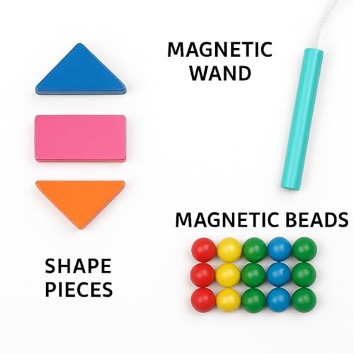 Image of Fun4You Wooden Magnetic Maze Toy - Color & Number Matching Puzzle Board for Kids Age 3-5 | Fine Motor Skill Development & Educational Learning Game