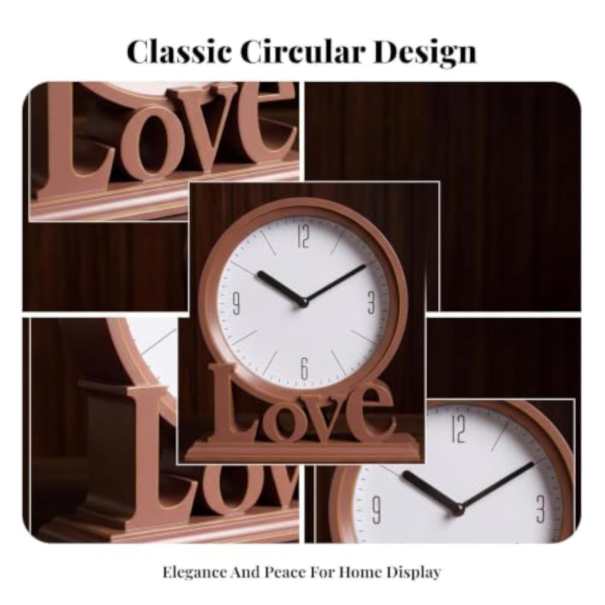 Decorative Retro Table Clock with Silent Movement