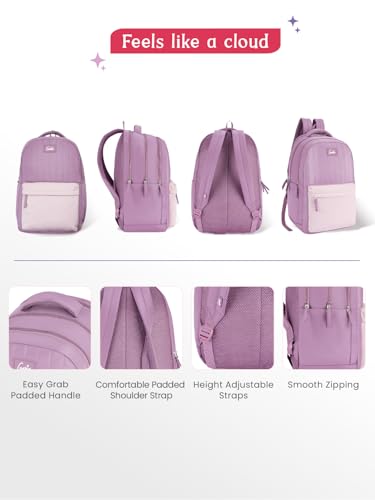 Image of Genie Quillet School Backpack For Girls |19 Inch-36 Litres With Laptop Sleeve, Rain cover, Three Compartments, |Best for Books, Water Bottles, Stationery, Laptop, Lunch Box & Essentials - Wine Red