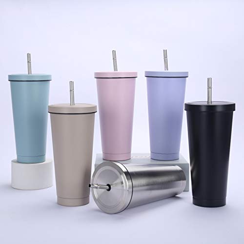 Malidily 750ml/25oz Taza Termica con Pajita y Tapa, Acero Inox Vaso Termico para Bebidas Frías o Calientes, Taza Termo… - Imagen 8