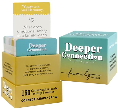 Odrano 160 Conversation Cards Family Edition Meaningful Talk for Family Dinners Perfect for Families Adults Teens Kids Game Nights Gatherings Prompts for Meaningful Connections