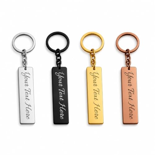 Image of Premium Customized Metal Keychain | Personalized Name Engraved Keychain for Car & House Keys | Stylish Stainless Steel Gift for Men & Women