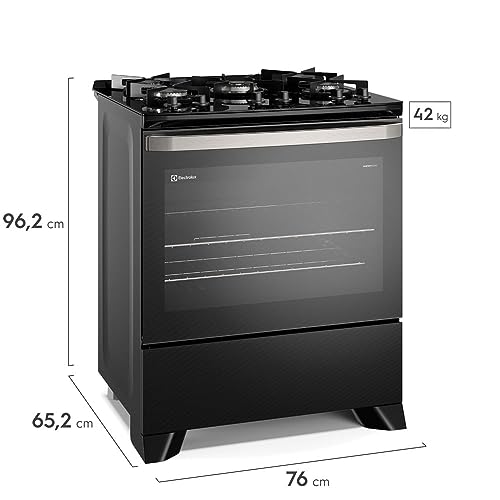 Fogão 5 bocas Electrolux Preto Experience com Mesa de Vidro, PerfectCook e VaporBake (FE5GP) Bivolt