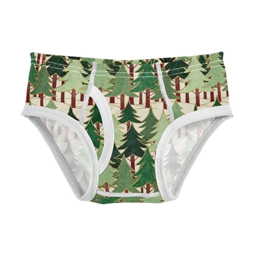 GuoChe Ropa interior de algodón para niños pequeños, ropa interior pequeña para niños, bosques de pinos verdes, Bosques de pinos verdes, 8-9 años
