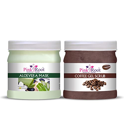 Image of Pink Root Aloe Vera Mask 500gm with Coffee Gel Scrub 500gm