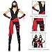 Leg Avenue Women's 4 Pc Deadly Ninja Costume, Black/Red, Medium