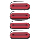 ECSiNG 4X Car Rear Side Oval Marker Light 12V-24V 20 LEDs Red for Trailer Truck