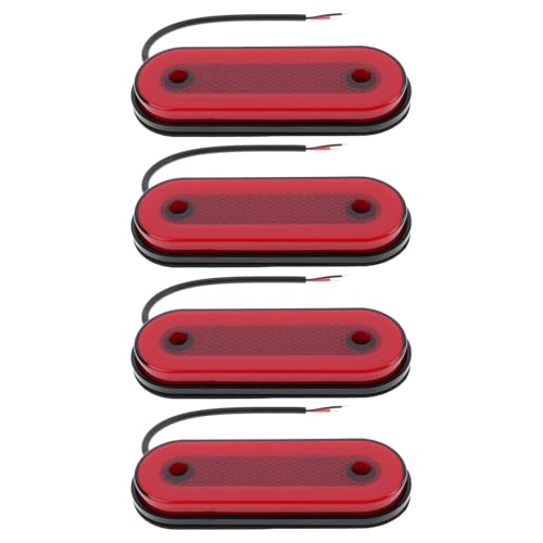 ECSiNG 4X Car Rear Side Oval Marker Light 12V-24V 20 LEDs Red for Trailer Truck