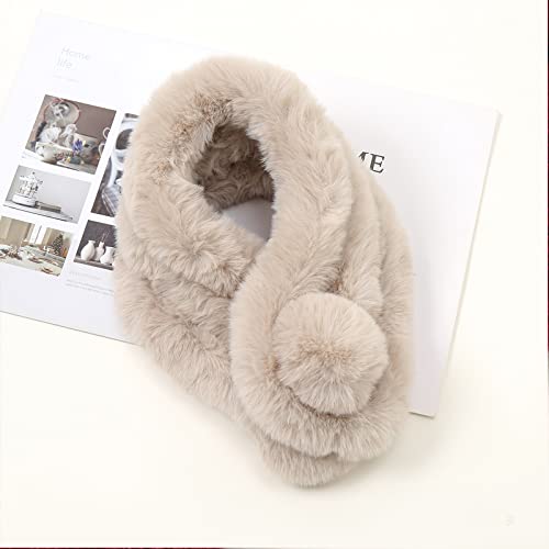 Yeieeo Faux Fur Collar Scarf Women's Neck Warmer Scarf Wrap3