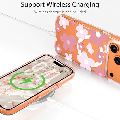 L-FADNUT for iPhone 17 Pro Max Case Flower Clear Magnetic Floral,Pink - image 5