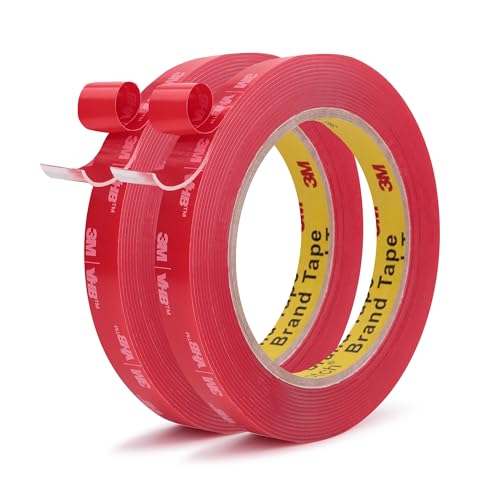 Image of 3M Double Sided Tape Heavy Duty Mounting Tape 0.39 inch x 13.8Ft 4910 Clear Strong Adhesive Waterproof Foam Tape for Home Office Car Decorative Materials and Trims (Pack of 2)