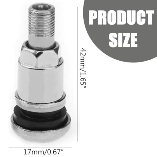 XURJUMI 4 Stück Reifenventil Metall, Metallventile Für Alufelgen, Universal Autoventil 11,3 Mm, Langlebige Ventileinsatz Auto Mit Gummidichtung, Felgenventile Geeignet Für Pkw, Motorrad Und Fa