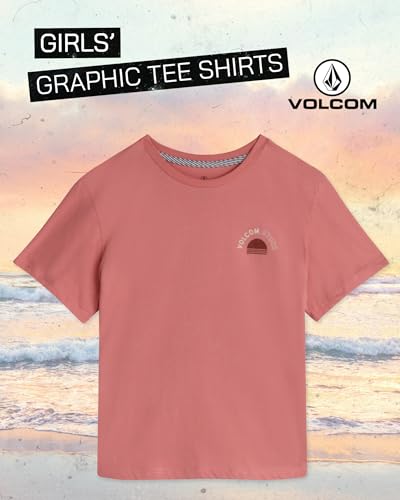 Image of Volcom Girls Shirts - Casual Crewneck Short Sleeve Graphic Tee Trendy Tops - Breathable Girls Summer Clothes