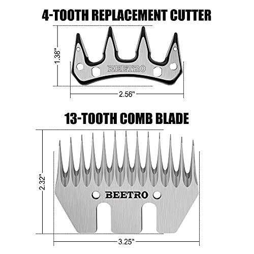 BEETRO 500W Electric Professional Sheep Shears, Animal Grooming Clippers for Sheep Alpacas Goats and More, 6 Speeds Heavy Duty Farm Livestock Haircut, with an Extra Set of Blades