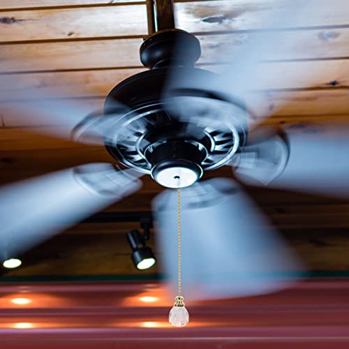 Image of Outanaya 2Pcs Crystal Beaded Ceiling Fan Pull Chains Decorative Pull Chain with Connector for Ceiling Fans and Light Fixtures Modern Style Extension with Eye-catching Visual Effect