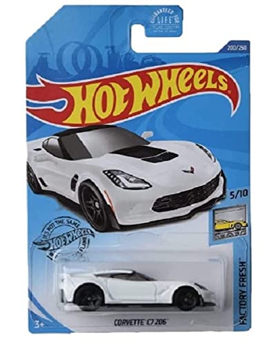 Hot Wheels 2020 Factory Fresh Corvette C7 Z06 Blanco miniatura 1
