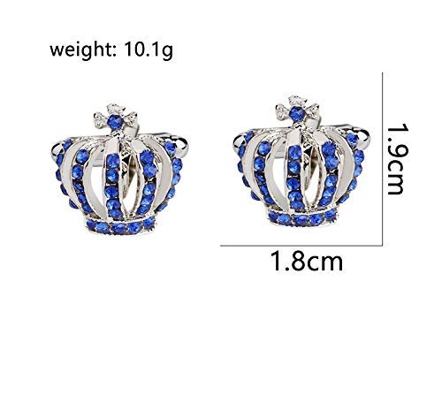 1 Paar Elegante Kristall Strass Krone Manschettenknöpfe für Herren Damen Hemd Hochzeit Party Manschettenknöpfe Geschenke (Gold)
