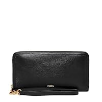 Algopix Similar Product 15 - Fossil Logan Leather Zip Around, Black