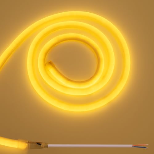 Image of BENLUN 24V 360 Degree LED Neon Light 16.4ft, 3000K Warm White LED Strip Light Outdoor Waterproof, Flexible LED Rope Light for Bedroom Garden Commercial (Power Adapter not Included)