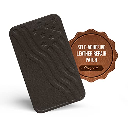 MastaPlasta Premium Leather Repair Patch - Dark Brown Rectangle, 8