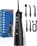Munddusche Kabellos Elektrischer, 2025 Testsieger, 5 Jet-Tipps und 4 Modi, Smart-Display, Zahnpflege und Zahnreinigung Zwischenräume, Mundpflege, Großer Tank, IPX7 Wasserdicht, für Hause und Reisen