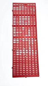 Dog Trust Plastic Mat Dog Cage Flooring, Goat Flooring Size: 1X3 Feet 'Good for Dog Goat Rabbit & Guinea Pigs' (8 Pcs Set): NO Wooden Box.ONLY Flooring. Red Color