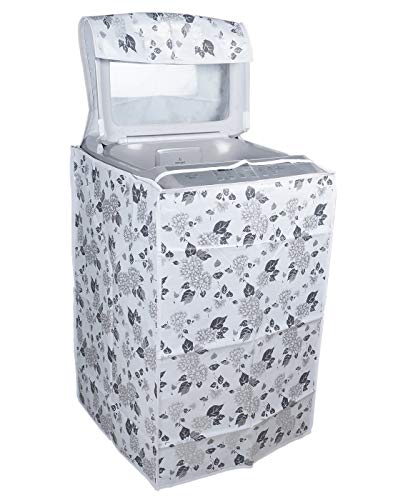 Image of Classic Top Load Washing Machine Cover Suitable for Godrej 6 Kg, 6.5 Kg, 7 Kg, 7.5 Kg (57cmsX56cmsX86cms, Half White & Grey, Medium)
