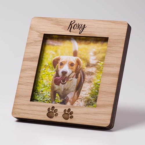 Image of Personalised Pet Memorial Photo Frame Paw Print Dog Cat Rabbit Horse Loss Picture Rainbow Bridge Pawprint Engrave Sympathy Animal Loss Keepsake Cherish Remembrance Grieving Bereavement Passing Family