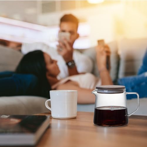 Tetera de vidrio transparente y madera de acacia para momentos de té en el hogar 7