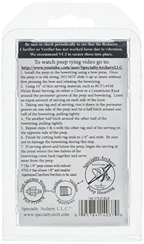 Specialty Archery Hooded Peep Black 1/4 In. #TOP1