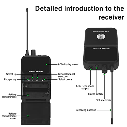 Image of W IN-MIX EM200 UHF Wireless in-Ear Monitor System - 2-Channel with 2 Bodypacks Mono IEM System, PLL Technology, 300ft Range, Ultra-Low Latency for Live Stage, Recording Studio & Musicians