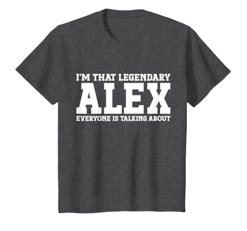 Alex Personal Name Funny Alex T-Shirt, Youth, Dark Heather Grey, Large