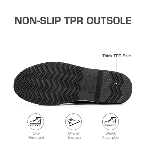 DREAM PAIRS Women's Snow Winter Boots Mid Calf Waterproof Warm Faux Fur Lined Lace Up Anti-slip Outdoor Duck Boots,Size 11,Black,SDSB2412W