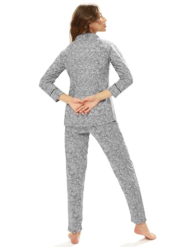 Image of LOTIK Women's Cotton Geomatric Printed Shirt & Payjama Nightsuit Set
