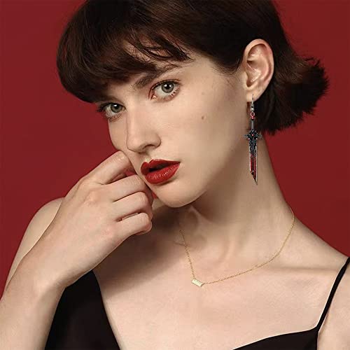Unique Handmade Punk Retro Gothic Long Dagger Knife Sword Dangle Drop Earrings for Women Men Statement Jewelry Gifts4