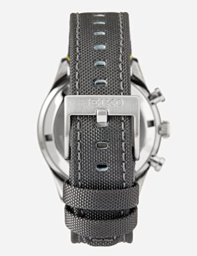 Seiko Leather Dress Chronograph Men Watch Ssb423P1, Grey Dial, Bandcolor-Black - Image 4