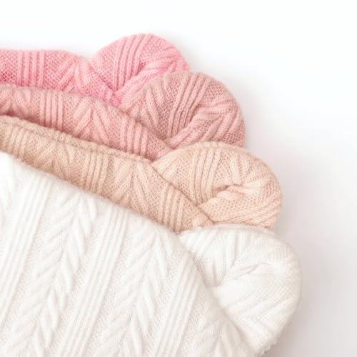Image of BQUBO Newborn Baby Hats Bear Ears and Mittens Sets Preemie Caps Baby Boy Girl Infant Hospital Beanie for 0-3 Months